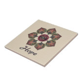 HOPE Fabric Collage Blume Rot und Blau Fliese (Seite)