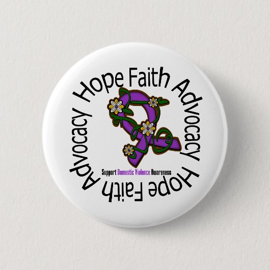 Hope Faith Advocacy Domestic Gewalt Button (Vorderseite)