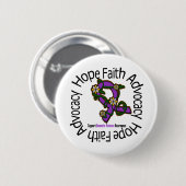 Hope Faith Advocacy Domestic Gewalt Button (Vorne & Hinten)