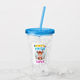 Hope Faith Liebe Acryltrinkbecher