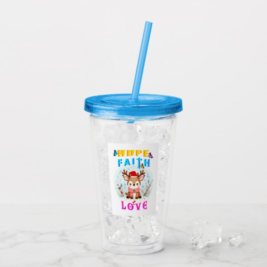 Hope Faith Liebe Acryltrinkbecher (Rückseite Ice)