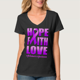 Hope Faith Liebe Alzheimer's Awareness T-Shirt