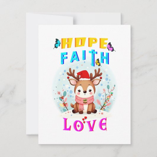 Hope Faith Liebe Dankeskarte (Vorderseite)