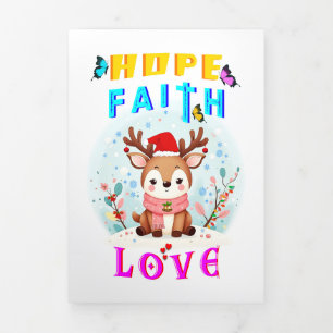Hope Faith Liebe Dreifach Gefaltete Urlaubskarte