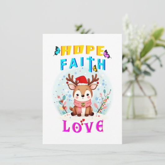 Hope Faith Liebe Feiertagskarte (Stehend Vorderseite)