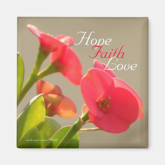 Hope Faith Liebe / Floral Magnet (Vorne)