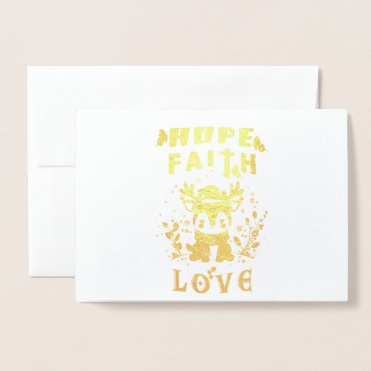 Hope Faith Liebe Folienkarte (Vorderseite mit Umschlag)