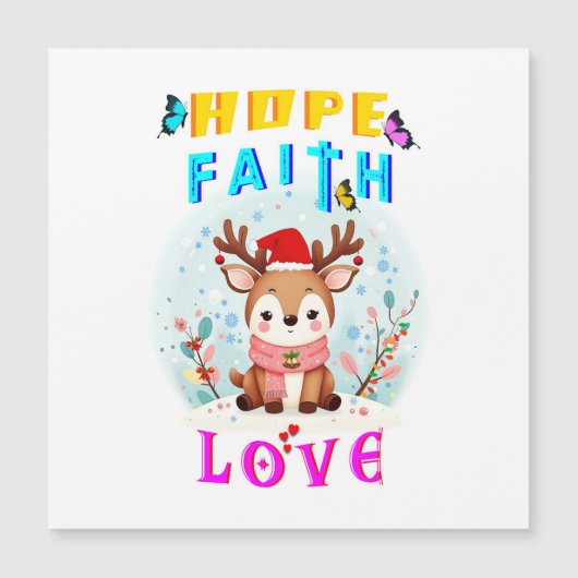 Hope Faith Liebe Magnetkarte (Vorderseite)