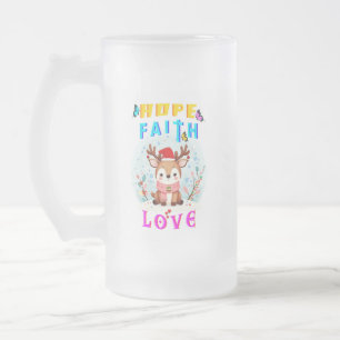 Hope Faith Liebe Mattglas Bierglas