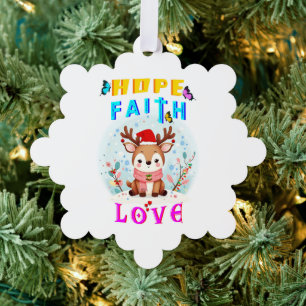Hope Faith Liebe Ornament Karte