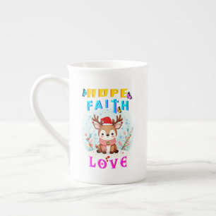 Hope Faith Liebe Porzellantasse