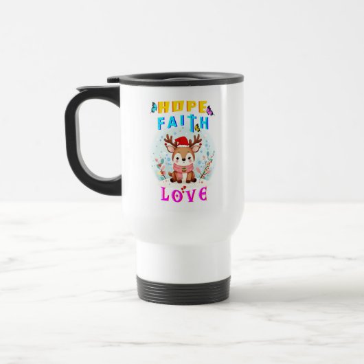 Hope Faith Liebe Reisebecher (Links)