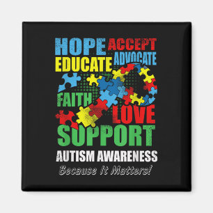 Hope Faith Liebe Ribbon Autismus Bewusstsein Fraue Magnet