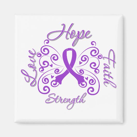 Hope Faith Liebe Stärke Fibromyalgie Magnet (Vorne)