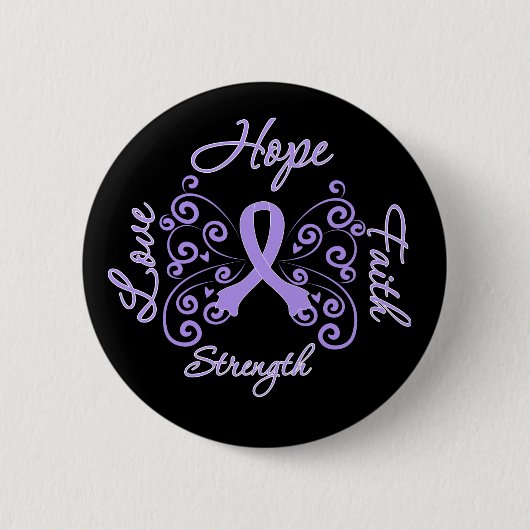 Hope Faith Liebe Stärke General Cancer Button (Vorderseite)