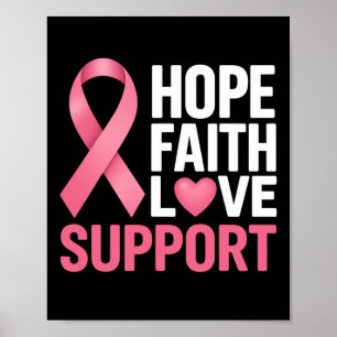 Hope Faith Liebe Support Breast Cancer Awarness Bu Poster