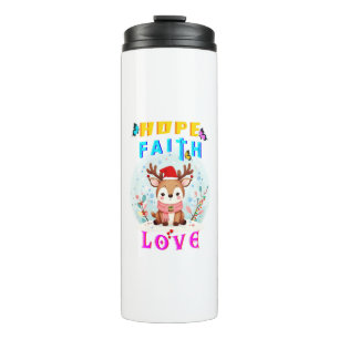 Hope Faith Liebe Thermosbecher