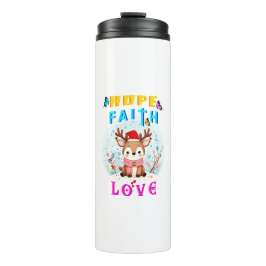 Hope Faith Liebe Thermosbecher (Vorderseite)