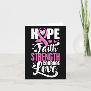 Hope Faith Strength Courage Love Breast Cancer Awa Karte