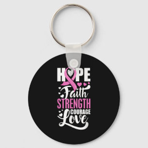 Hope Faith Strength Courage Love Breast Cancer Awa Schlüsselanhänger