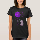 Hope Fight Cure Alzheimer's Awareness Purple Flowe T-Shirt (Vorderseite)