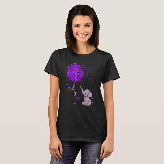 Hope Fight Cure Alzheimer's Awareness Purple Flowe T-Shirt (Vorne ganz)