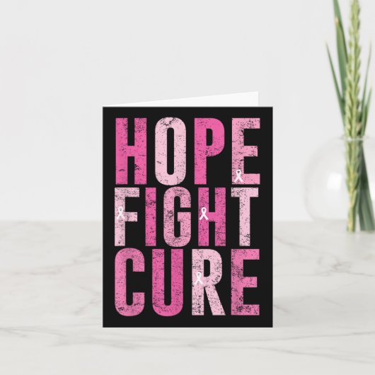 Hope Fight Cure Breast Cancer Awareness Design T-s Karte (Vorderseite)