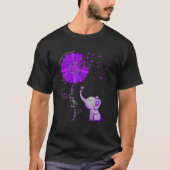 Hope Fight Cure Elephant Alzheimer's Awareness Pur T-Shirt (Vorderseite)