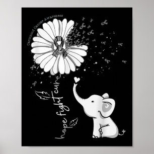 Hope Fight Cure Elephant Karzinoid Cancer Zebra Ri Poster