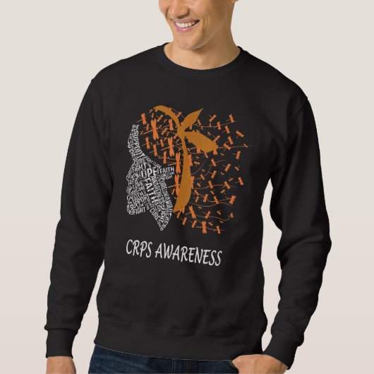 Hope Fight Cure Support Crps Awareness Dragonfly W Sweatshirt (Vorderseite)