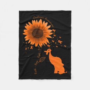 Hope Fight Liebe Elephant Sonnenblume Leukemia Awa Fleecedecke