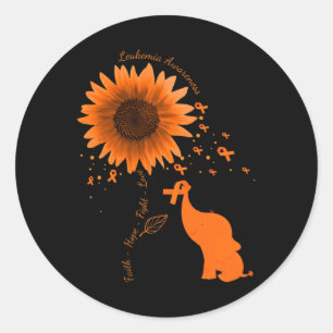 Hope Fight Liebe Elephant Sonnenblume Leukemia Awa Runder Aufkleber