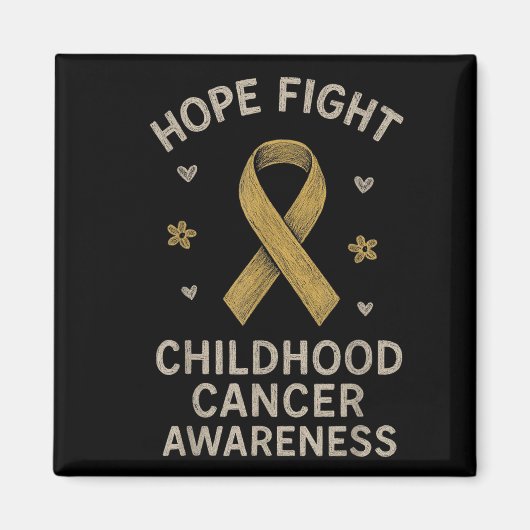 Hope Fight Shirt Kinder Krebs Bewusstsein Golden Magnet (Vorne)