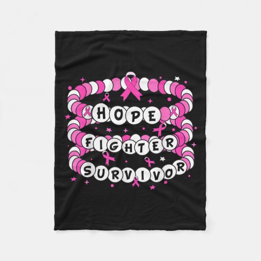 Hope Fighter Survivor Pink Breast Cancer Friendshi Fleecedecke (Vorderseite)