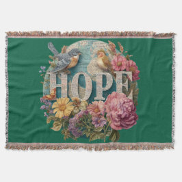 Hope Floral Typografie mit Vögeln und botanisch Decke