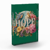Hope Floral Typografie mit Vögeln und botanisch Fotoblock (Links)