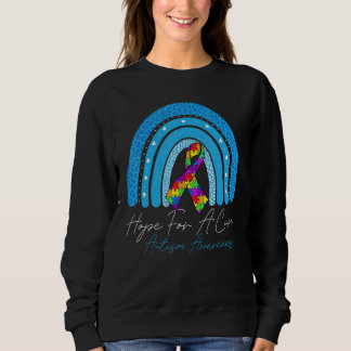 Hope For A Cure Autism Awareness Rainbow Autistic  Sweatshirt