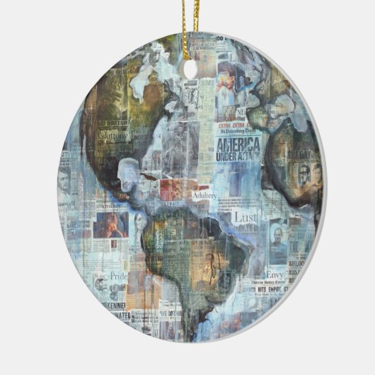 "Hope For Humanity" Keramik Ornament (Links)