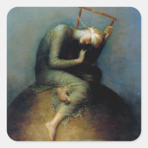 Hope George Watts Art Quadratischer Aufkleber