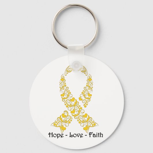 Hope Gold Awareness Ribbon Schlüsselanhänger (Vorderseite)