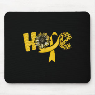 Hope Gold Ribbon Leopard Sonnenblumen Kinderzance Mousepad