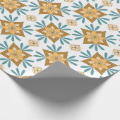 Hope Gold Turquoise Tile Wrapping Paper Geschenkpapier (Ecke)