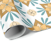 Hope Gold Turquoise Tile Wrapping Paper Geschenkpapier (Rolleneckpunkt)