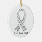 Hope Gray Awareness Ribbon Keramikornament (Rechts)