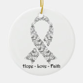 Hope Gray Awareness Ribbon Keramikornament (Vorne)