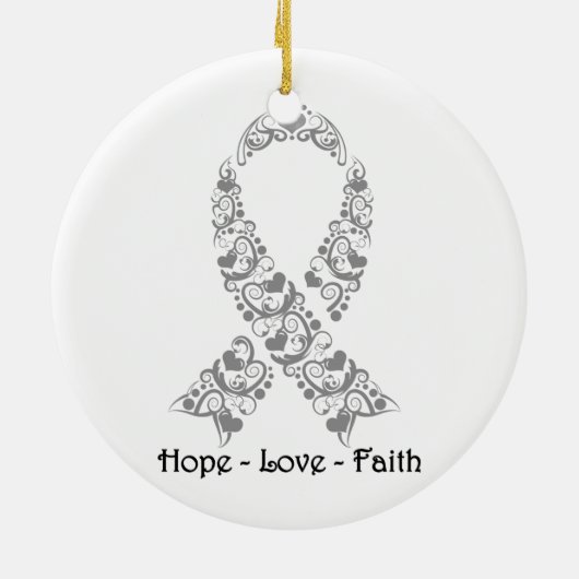 Hope Gray Awareness Ribbon Keramikornament (Hinten)