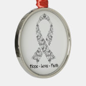 Hope Gray Awareness Ribbon Silbernes Ornament (Rechts)