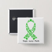 Hope Green Awareness Ribbon Button (Vorne & Hinten)