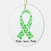 Hope Green Awareness Ribbon Keramik Ornament (Links)