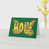 Hope Green Butterfly Art Note of Greeting Card Karte (Gelbe Blume)